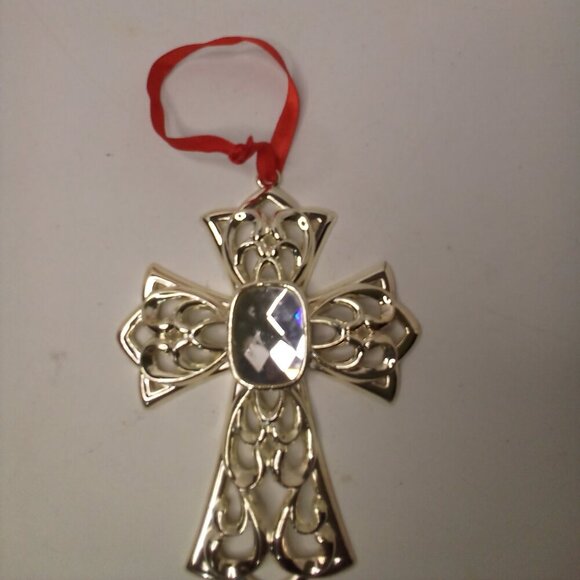 Lenox Cross Ornament Christmas Holiday 4.5" - Picture 1 of 11